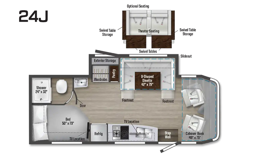 2024 WINNEBAGO VIEW 24J*22, , floor-plans-day image number 0